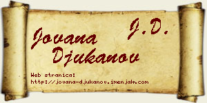 Jovana Đukanov vizit kartica